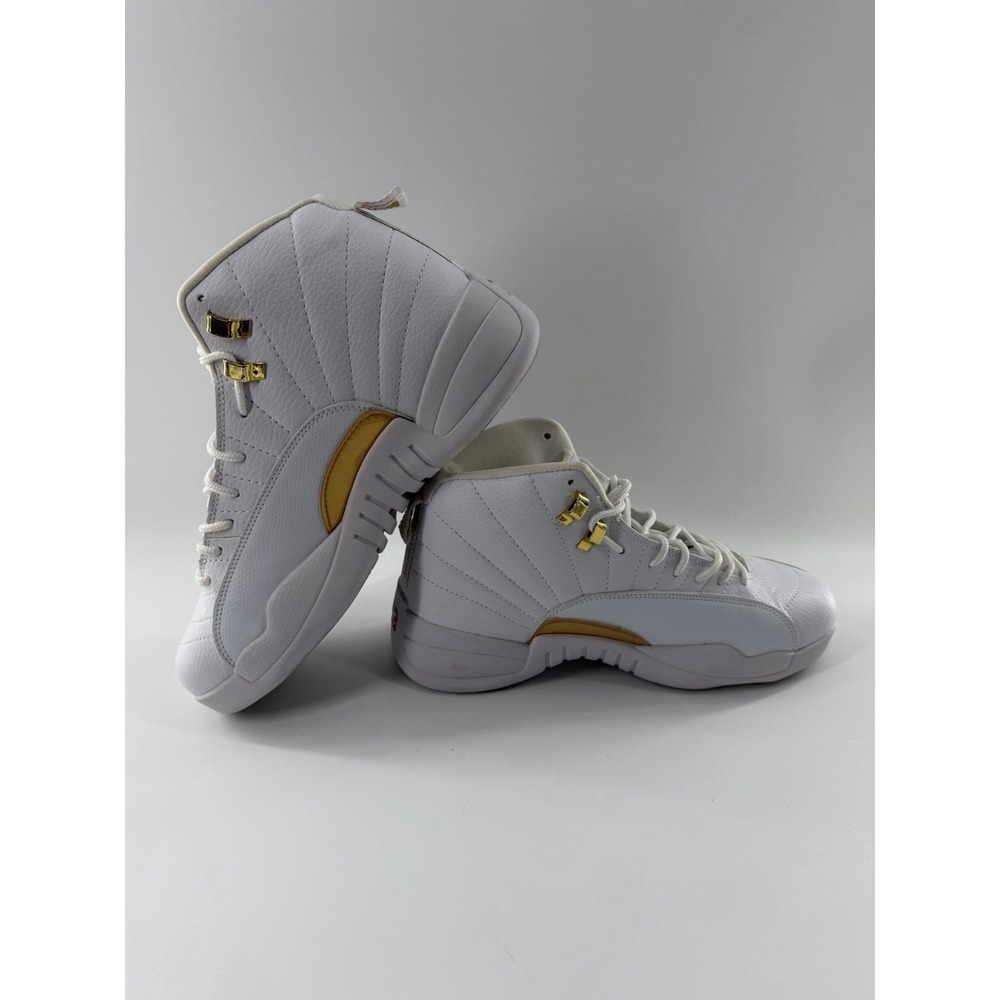 Nike Air Jordan 12 Retro Phantom Metallic Gold Mens Size 10 Sneakers White